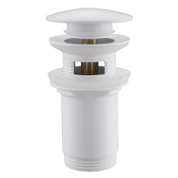 Донный клапан ABBER AF0010W с переливом, клик-клак, белый матовый