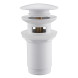 Донный клапан ABBER AF0010W с переливом, клик-клак, белый матовый