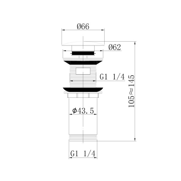 Донный клапан ABBER AF0010W с переливом, клик-клак, белый матовый