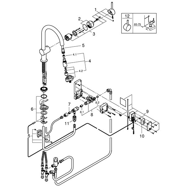 Смеситель для кухни, сенсорный, C-излив, хром Grohe Minta 31358001