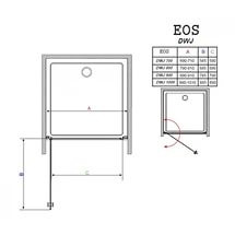Душевая дверь 1000х1970, прозрачное стекло, хром Radaway Eos DWJ 37923-01-01N