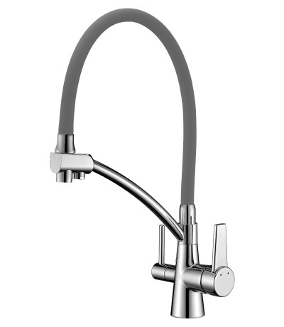 LM3071C-Gray Комфорт Смеситель для кухни, с доп. подк. к фильтру для питьвой воды, хром (к/к 8)