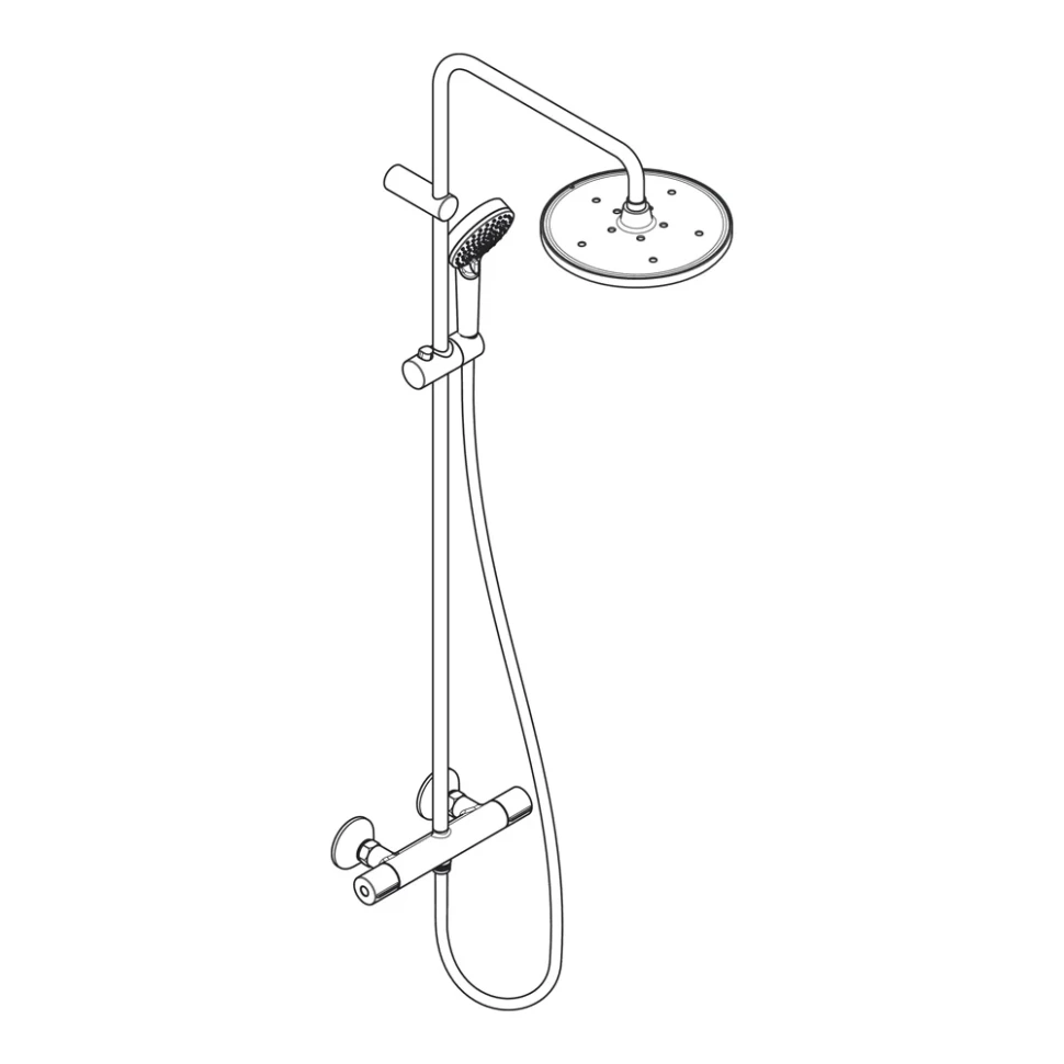 Душевая система с термостатом для душа, черный Hansgrohe Vernis Blend 240 Showerpipe 26426670