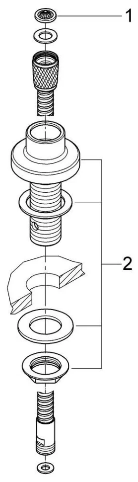 Шланговое подключение, вывод для ручного выдвижного душа з/ч Grohe 27151000
