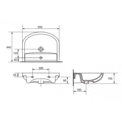 Раковина для мебели Cersanit Arteco 55