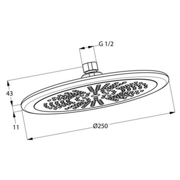 Верхний душ 250, хром Kludi Freshline 6751105-00