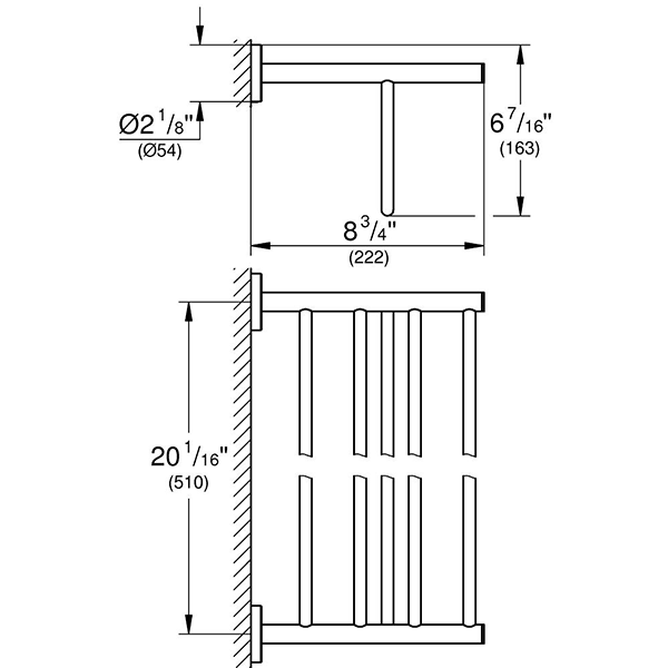 Полка для полотенец Grohe Bau Cosmopolitan, 510 мм, хром 40462001