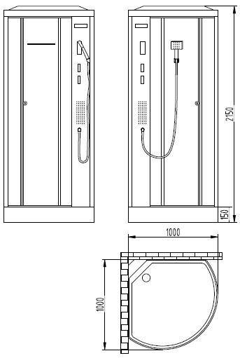 Душевая стойка ABBER Wasserfall AF8616L с изливом, хром