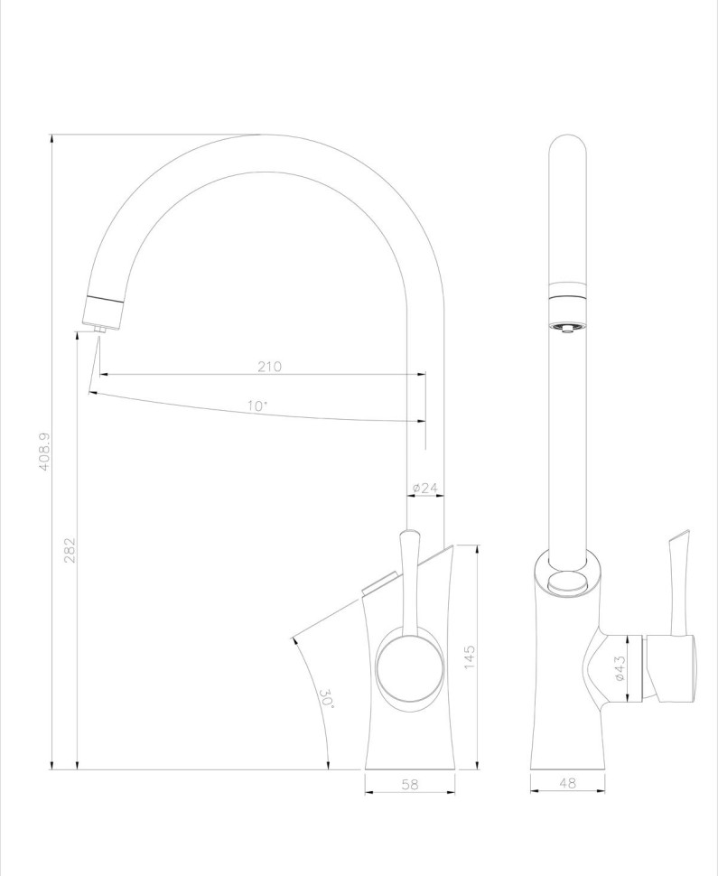 LM3072C Комфорт Смеситель для кухни, с подключением к фильтру питьевой воды, хром