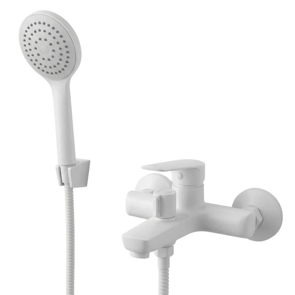 Смеситель для ванны, с аксессуарами, белый VODA Lagos White LG54W
