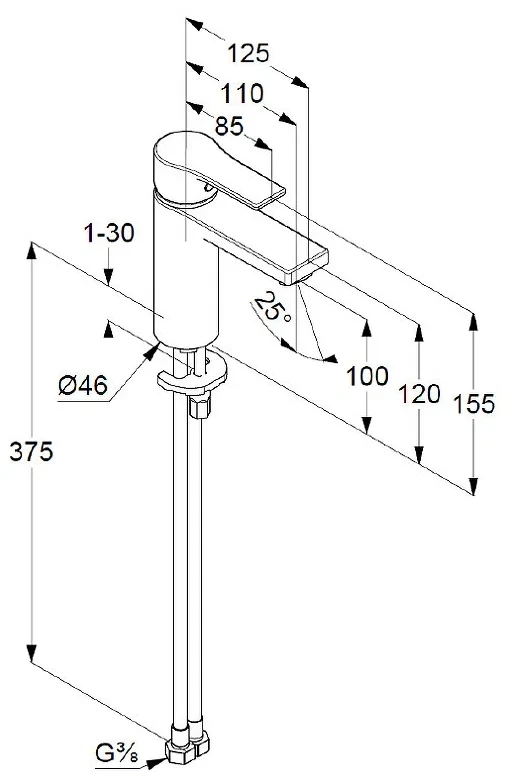 Смеситель для раковины, хром Kludi Bozz 482900565