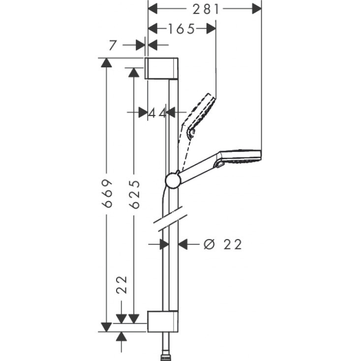 Душевой гарнитур 65, белый/хром Hansgrohe Crometta VaRio 26532400