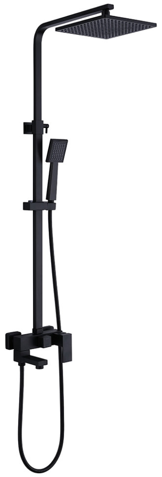 Душевая стойка ABBER Daheim AF8216BL с изливом, черный матовый