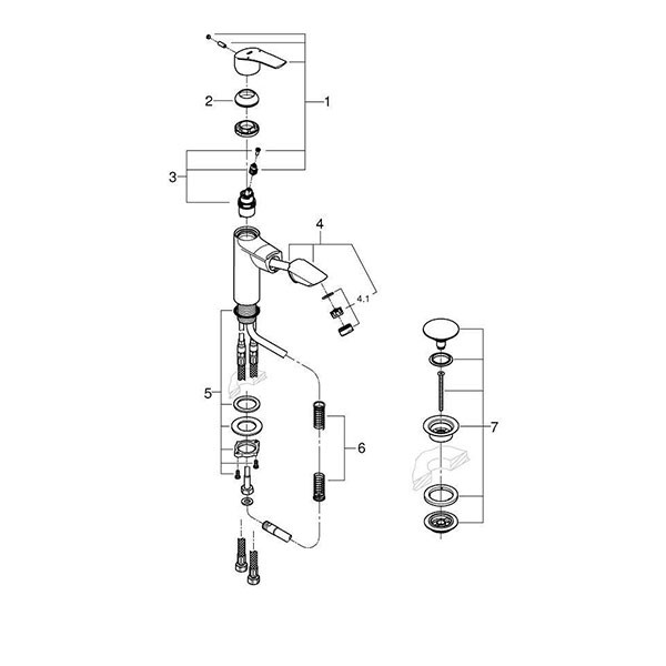 Смеситель для раковины, размер M, хром Grohe Eurosmart 23976003