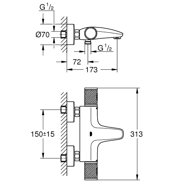 Термостат для ванны, хром Grohe Grohtherm 1000 Performance 34779000