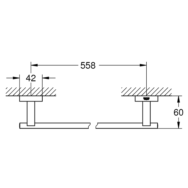 Держатель полотенца широкий Grohe Essentials Cube 600mm 40509001