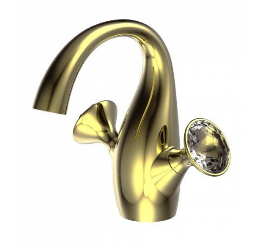 F14287G BRAVAT POLAR CRYSTAL Swarovski Смеситель для раковины, золото