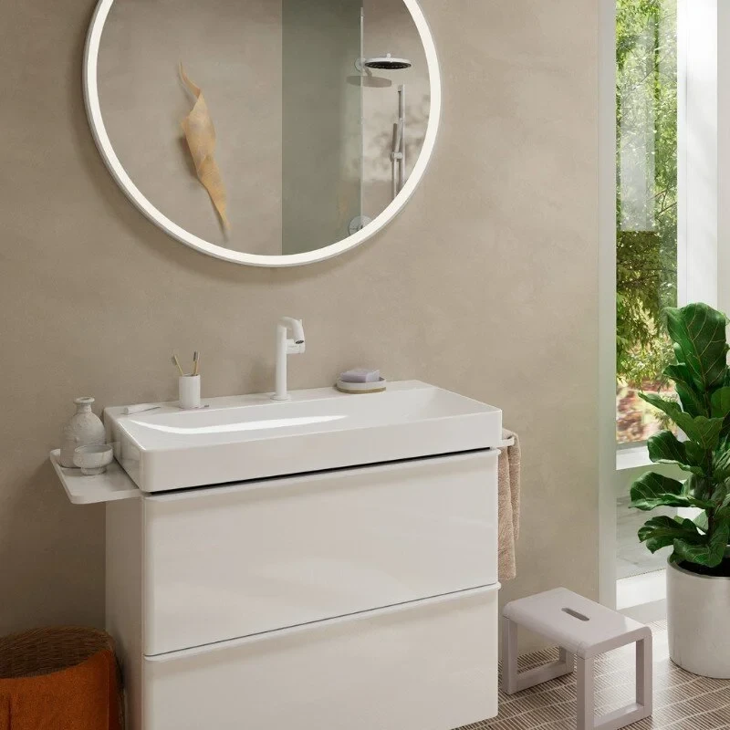Смеситель для раковины 150, с донным клапаном, белый Hansgrohe Tecturis S 73340700