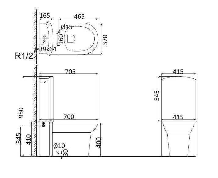 LM1002 Унитаз напольный (с креплениями) нано белый HDC309P