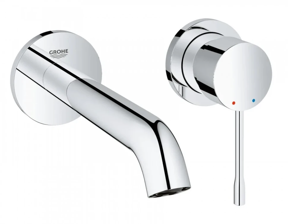 Смеситель для раковины, на два отверстия, размер M, хром Grohe Essence 19408001