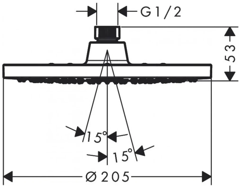 Верхний душ 200, круглый, хром Hansgrohe Vernis Blend 26271000
