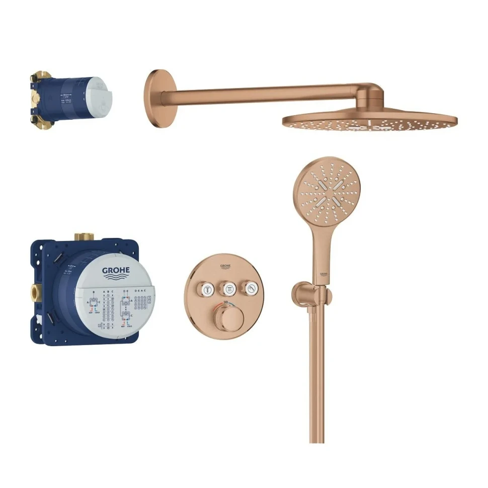 Душевая система встраиваемая, теплый закат матовый Grohe Grohtherm SmartControl 310 34863DL0