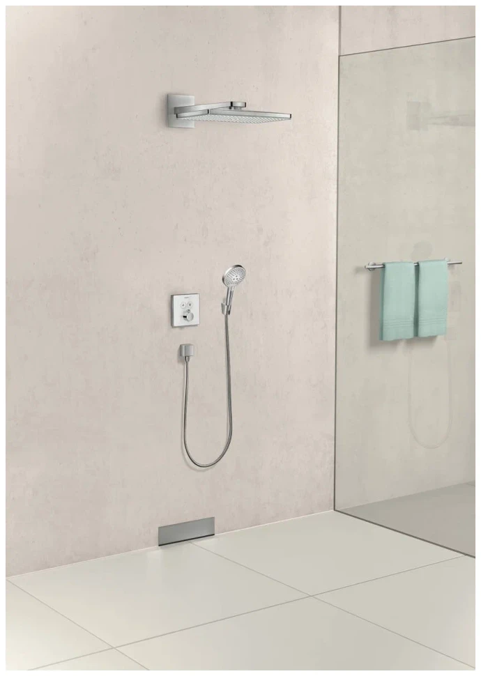 Верхний душ с кронштейном 460, белый/хром Hansgrohe Rainmaker Select 24003400
