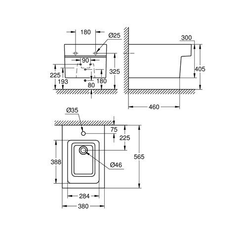 Биде GROHE Cube Ceramic подвесное, альпин-белый (3948600H)