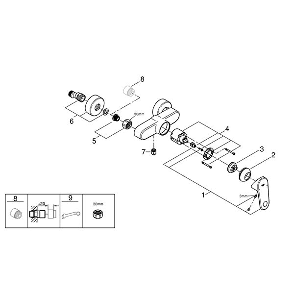 Смеситель для душа однорычажный GROHE EuroPlus 33577002