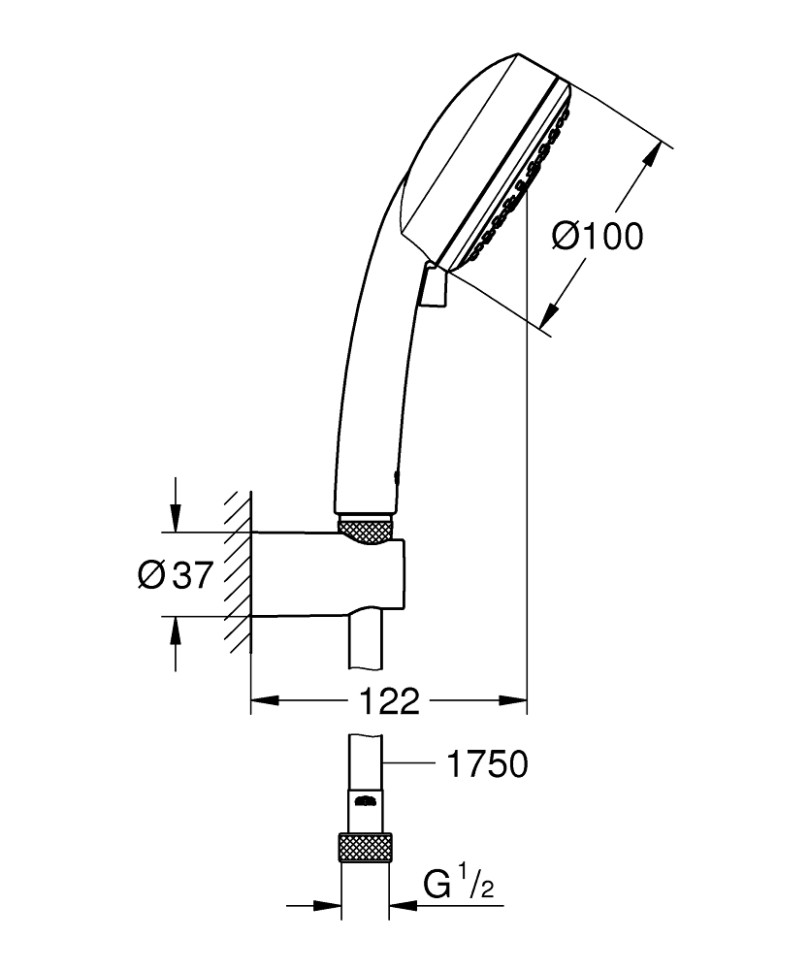 Душевой набор GROHE Vitalio Comfort 100, 26176000