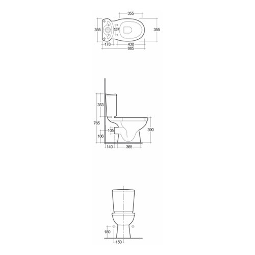 Унитаз напольный Rak Ceramics Karla KR17AWHA