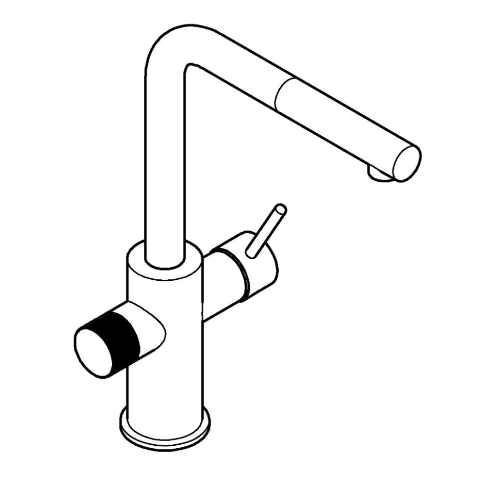 Смеситель для кухни, выдвижной излив, фантомный черный Grohe Blue Pure Minta 30590KF0