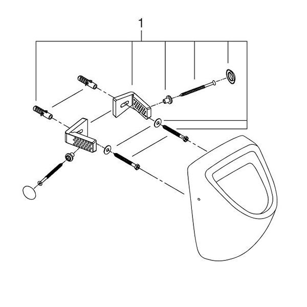 Писсуар подвесной, скрытый монтаж, альпин-белый grohe bau ceramic 39438000