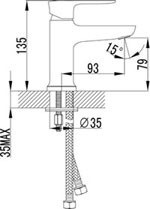 LM3606C Базис Смеситель для умывальника монолитный, хром