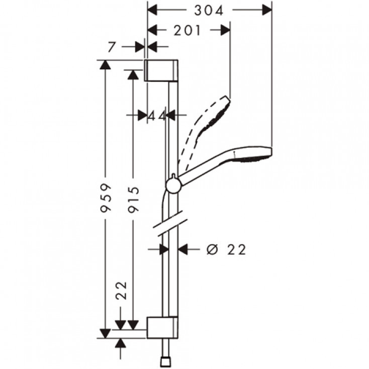 Душевой гарнитур 900, хром Hansgrohe Croma Select S 26570400