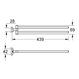 Держатель полотенца двойной Grohe Essentials cube 40624001