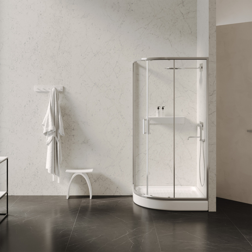 Душевой поддон ABBER AD3A080 80х80 четверть круга, акриловый, белый