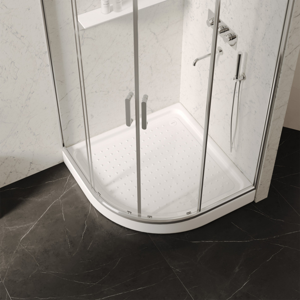 Душевой поддон ABBER AD3A080 80х80 четверть круга, акриловый, белый