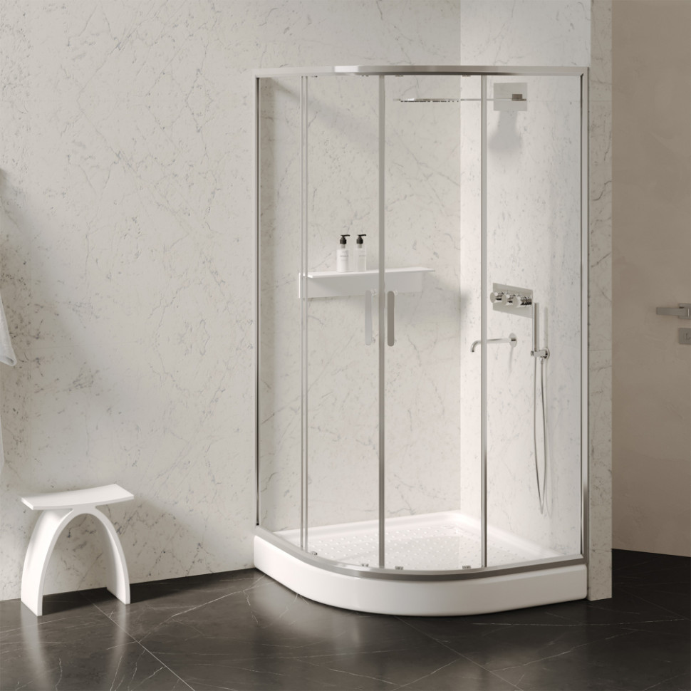 Душевой поддон ABBER AD3A080 80х80 четверть круга, акриловый, белый