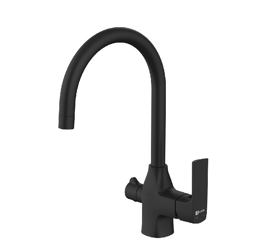 LM7261BL URSUS Смеситель для кухни, с подключением к фильтру питьевой воды, черный