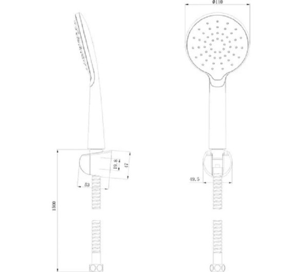 BRAVAT ECO D2122CP-ENG Комплект аксессуаров для смесителя цвет белый