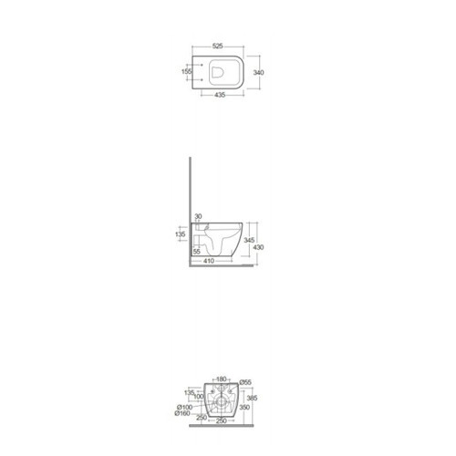 Унитаз подвесной Rak Ceramics Metropolitan Deluxe MP13AWHA