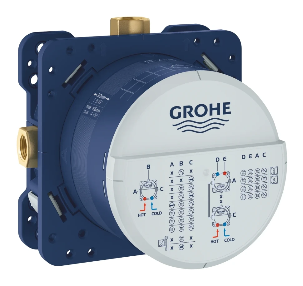 Универсальная встраиваемая часть GROHE Rapido SmartBox для вентилей, смесителей и термостатических смесителей Grohtherm SmartControl (35604000)