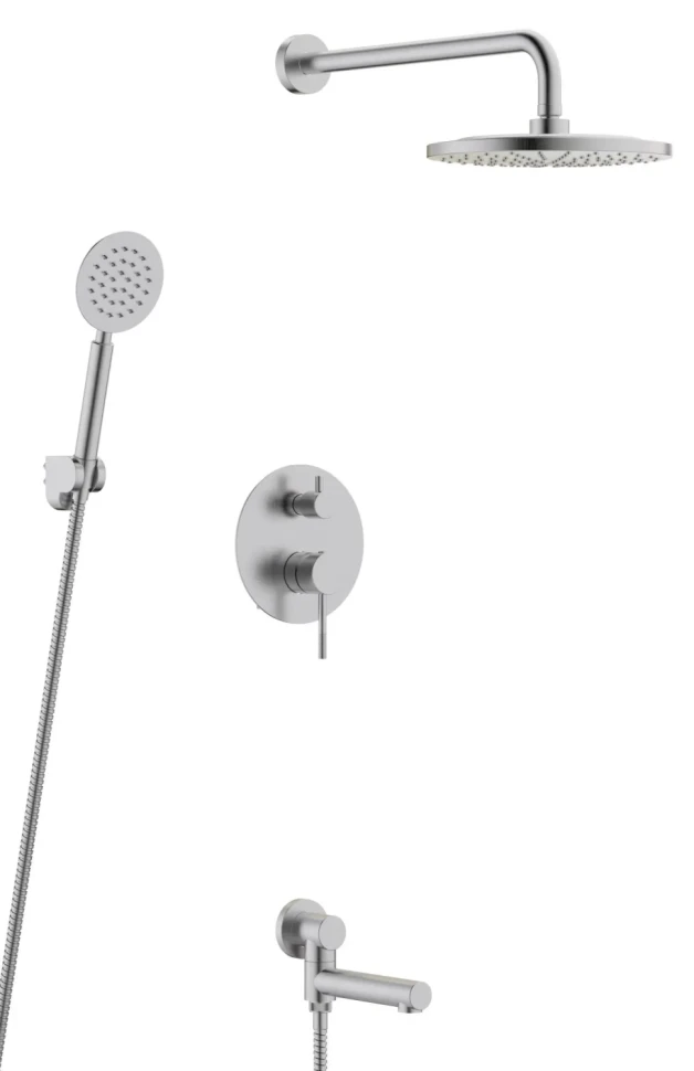 Душевая система со смесителем для ванны, встраиваемая, нерж.сталь ESKO 7in1SS