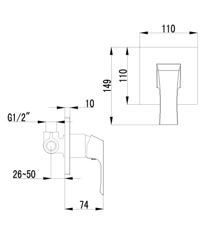 LM4523C Юнит Смеситель для душа встраиваемый, без аксессуаров, хром (к/к 6)
