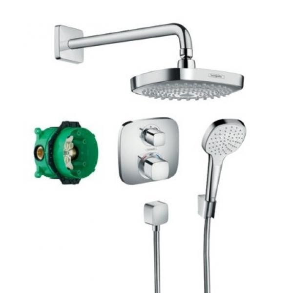 Душевая система с термостатом для душа, встраиваемая, хром Hansgrohe Ecostat E 27294000