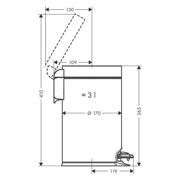 Ведро для мусора, хром Hansgrohe AddStoris 41775000