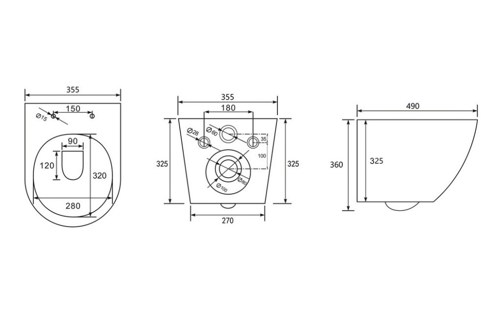 Комплект подвесной унитаз ABBER Bequem AC1100T белый с инсталляцией AC0105 и кнопкой AC0120MCH матовый хром
