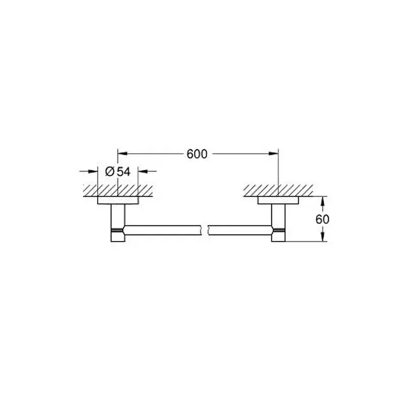 Держатель для банного полотенца 600, хром Grohe Essentials 40366000