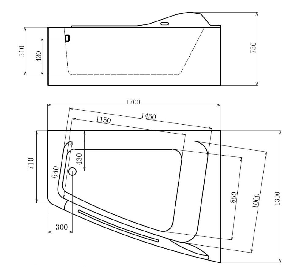 Акриловая ванна Gemy G9056 O R